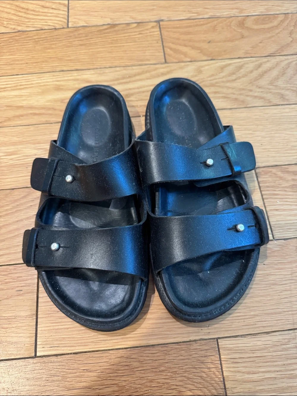 Jenni Kayne Black Hutton Double-Strap Slides - Picture 4 of 5